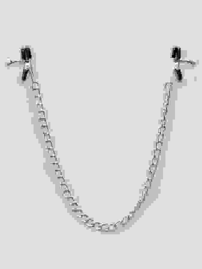 Bondage Boutique Adjustable Nipple Clamps, Silver, hi-res